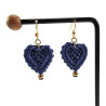 Verguld RVS - Blauwe Macramé Hart Oorbellen Dames - Handgemaakt