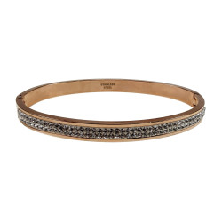 Roségoud RVS Bangle Armband met Fonkelende ZirkoniaS Dames
