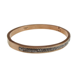 Roségoud RVS Bangle Armband met Fonkelende ZirkoniaS Dames