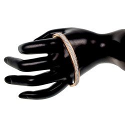 Roségoud RVS Bangle Armband met Fonkelende ZirkoniaS Dames