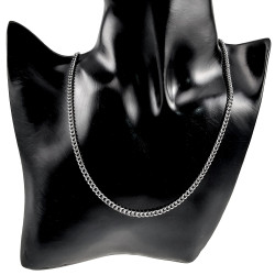Unisex RVS ketting met Diamantgeslepen Cubaanse Schakels - 50cm - 3mm