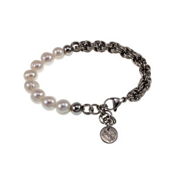 Handgemaakt RVS Kordarmband met Natuurlijke Zoetwaterparels Unisex