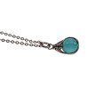 Dames RVS Cabelketting met Turquoise Kattenoogsteen Hanger - 45-50cm