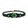 Verguld RVS - Groene Micro-Macramé Armband met Groene Jadesteen Dames