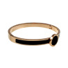 Roségoudkleurig RVS Bangle met met Zwarte Plaat en Romeinse Cijfer