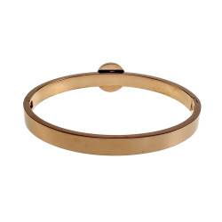 Roségoudkleurig RVS Bangle met met Zwarte Plaat en Romeinse Cijfer