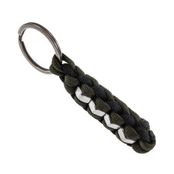 Zwart-Groen Paracord Sleutelhanger met RVS Hexmoeren - Handgemaakt