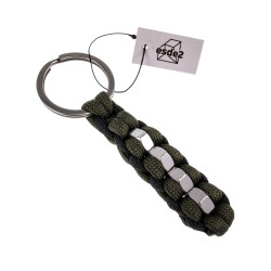 Zwart-Groen Paracord Sleutelhanger met RVS Hexmoeren - Handgemaakt
