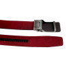Rode Echt Leer - Automatische Riem zonder Gaatjes - 3,5 cm Breed