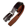 Donkerbruin Glanzend Echt Leer - Automatische Riem zonder Gaatjes