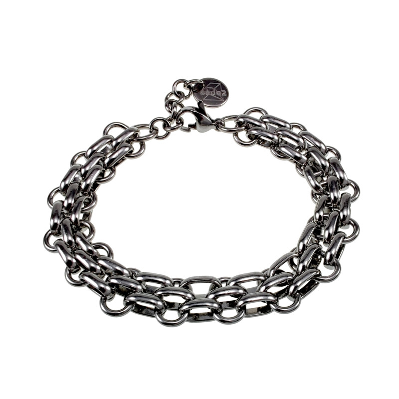 Bredte Armband Unisex - Gepolijst RVS Schakelsarmband - Handgemaakt