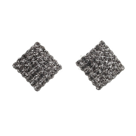 Clip-on Oorbellen - Vierkante Oorclips met Strass - Oorbellen Dames