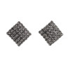 Clip-on Oorbellen - Vierkante Oorclips met Strass - Oorbellen Dames
