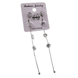 Gerhodineerd Clip-Oorbellen voor Dames met Facetgeslepen Zirkonia