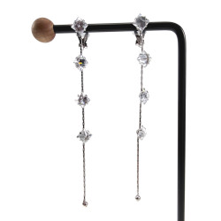 Gerhodineerd Clip-Oorbellen voor Dames met Facetgeslepen Zirkonia