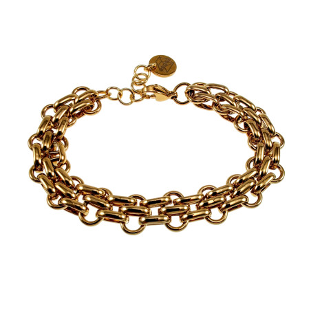 Unisex - Verguld RVS - Bredte Armband - Handgemaakt door esde2