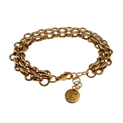 Unisex - Verguld RVS - Bredte Armband - Handgemaakt door esde2