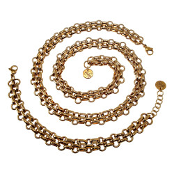 Verguld RVS - 60cm x 12mm - Ketting Unisex - Handgemaakt door esde2