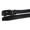 Echt Leer Automatische  Riem zonder Gaatjes met Zwarte Ratelgesp