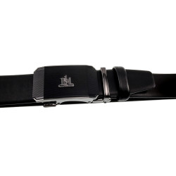 Echt Leer Automatische  Riem zonder Gaatjes met Zwarte Ratelgesp