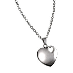 Dames Ketting met Hart Hange - Gepolijst RVS - Verstelbaar 55-60 cm