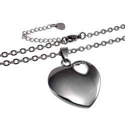 Dames Ketting met Hart Hange - Gepolijst RVS - Verstelbaar 55-60 cm