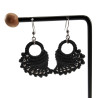 Engelvleugel Oorbellen van Zwarte Micro Macramé en RVS - Handgemaakt