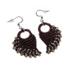 Engelvleugel Oorbellen van Donkerbruin Micro Macramé en RVS Handgemaakt