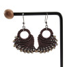 Engelvleugel Oorbellen van Donkerbruin Micro Macramé en RVS Handgemaakt