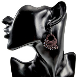 Engelvleugel Oorbellen van Donkerbruin Micro Macramé en RVS Handgemaakt