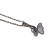 Dames RVS Kabelketting en Vlinderhanger met Natuurparelmoer Lengte 50cm