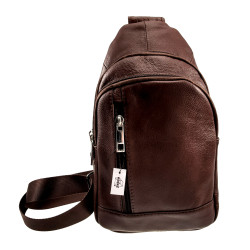 Roodbruine Leren Crossbody Unisex  Schoudertas - Slingbag Heren Dames