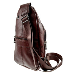 Roodbruine Leren Crossbody Unisex  Schoudertas - Slingbag Heren Dames