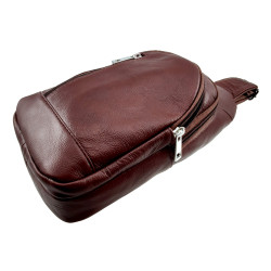 Roodbruine Leren Crossbody Unisex  Schoudertas - Slingbag Heren Dames