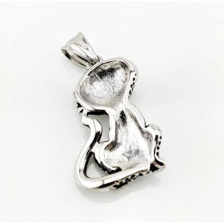Roestvrijstalen Amulet Kat-hanger (exclusief ketting)