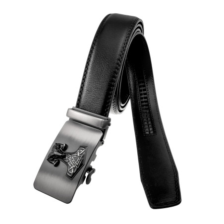 Heren Automatische Zwarte Riem zonder Gaatjes met Decoratieve 3D-Ram