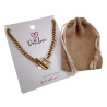 Verguld RVS - Cubaanse Damesketting met Vierkante T-Sluiting - 43cm