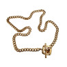 Verguld RVS - Cubaanse Damesketting met Vierkante T-Sluiting - 43cm