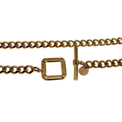 Verguld RVS - Cubaanse Damesketting met Vierkante T-Sluiting - 43cm