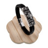 Stoere Zwarte Gevlochten Leren Armband met Keltisch Kruis Plaat Heren