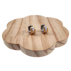 Unisex ∅13mm x 7mm Oorringen met Golfdesign - Bicolor RVS