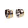 Unisex ∅13mm x 7mm Oorringen met Golfdesign - Bicolor RVS