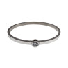 Gepolijst RVS - 16 tot 18cm Bangle Armband met Ronde Zirkonia Dames