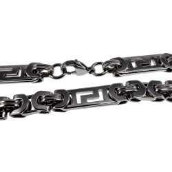 Gepolijst RVS Koningsarmband met Platte Schakels - Polsmaat 18cm