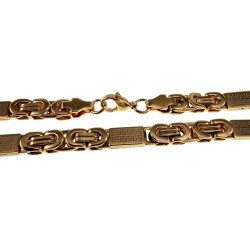 Goudkleur RVS Koningsarmband met Griekse Details - 9 tot 20 cm