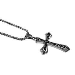 Jasseron-Ketting Grote Gepolijste Kruishanger met Decoratieve Details