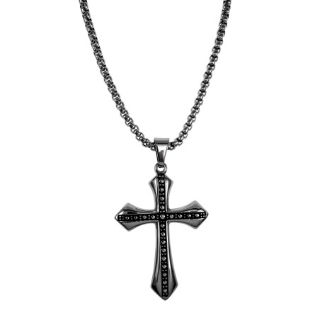 Jasseron-Ketting Grote Gepolijste Kruishanger met Decoratieve Details