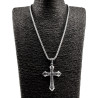 Jasseron-Ketting Grote Gepolijste Kruishanger met Decoratieve Details