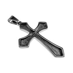 Jasseron-Ketting Grote Gepolijste Kruishanger met Decoratieve Details