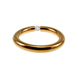 Ring Damaes - Verguld RVS - Ronde Ring met Fonkelende Zirkonia